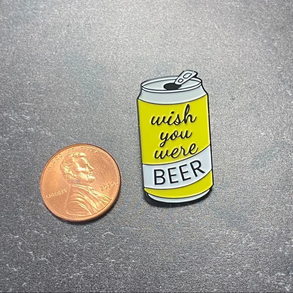 Wish You Were Beer Enamel Pin/ Brooch Lapel